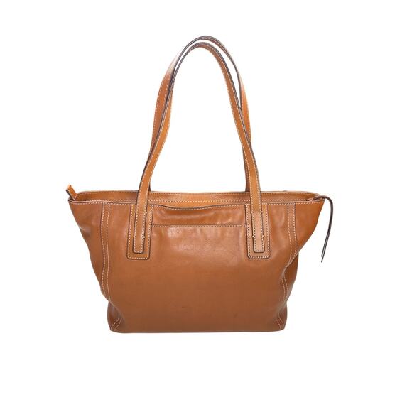 Fossil Emma Leather Tote Handbag Caramel Brown Large Capacity Laptop Zip Top - Picture 3 of 16